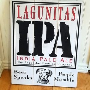 lagunitas wooden beer sign